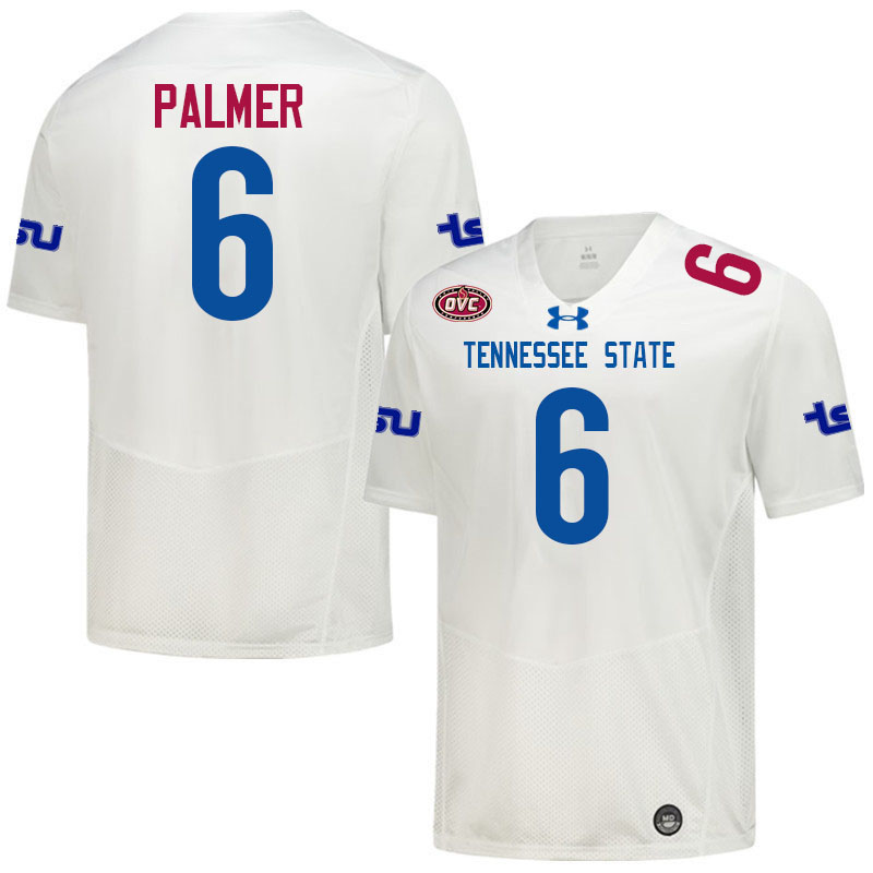 Tennessee State Tigers #6 Jonathan Palmer College Football Jerseys,Uniforms-White